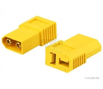 Adaptadores/extensiones para baterías y motores - Adaptador XT60 macho (ESC) => Deans hembra (batería) - FLASH RC