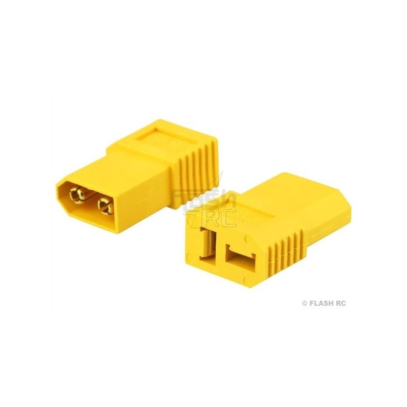 Adattatori/estensioni per batterie e motori - Adattatore XT60 maschio (ESC) => Deans femmina (batteria) - FLASH RC