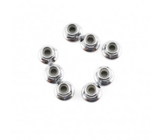 Ersatzteile RC-Cars - Traxxas ecrous nylstop acier epaules 4mm (8) 3647 - FLASH RC