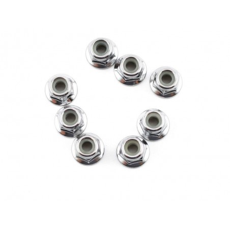 Ersatzteile RC-Cars - Traxxas ecrous nylstop acier epaules 4mm (8) 3647 - FLASH RC