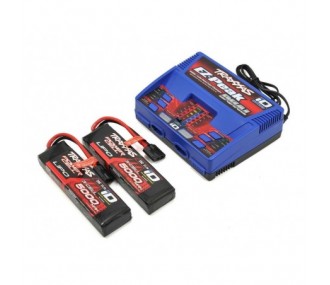 Caricabatterie - Traxxas EZ-Peak Dual 100W Charger + 2 x Lipo 3s 5000mha iD 2990G - FLASH RC