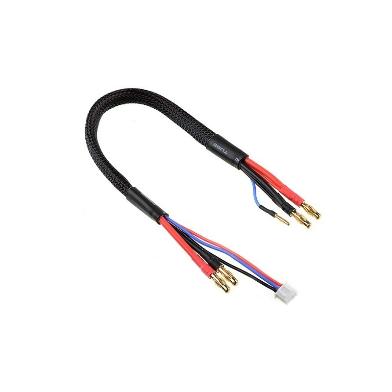 Per batterie di propulsione - Cavo di carica/bilanciamento 14AWG 30cm per batterie 2S gold-plug 4mm - Corally - FLASH RC