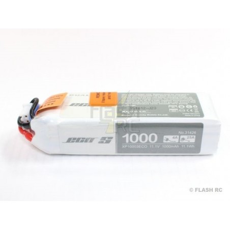 Batterie Dualsky ECO S, lipo 3S 11.1V 1000mAh 25C prise jst-bec - FLASH RC