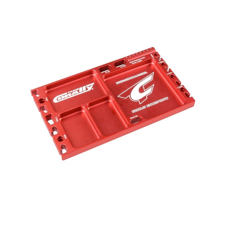 Herramientas para coches RC - Bandeja de aluminio roja - Corally - FLASH RC