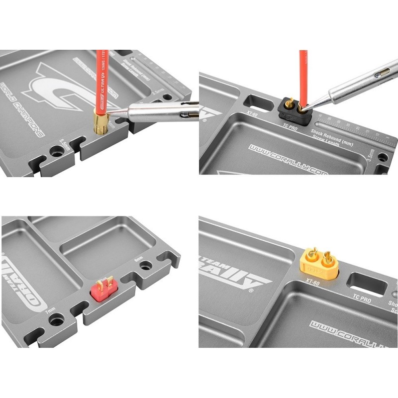 Tools for RC cars - Red aluminum tray - Corally - FLASH RC