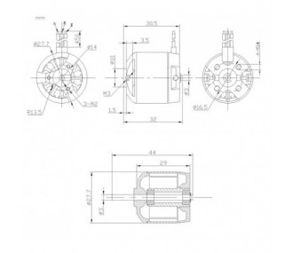 Outrunner - Brushless Motor DM2220 (71g, 1100kv, 200W) Pro-Tronik - FLASH RC 2