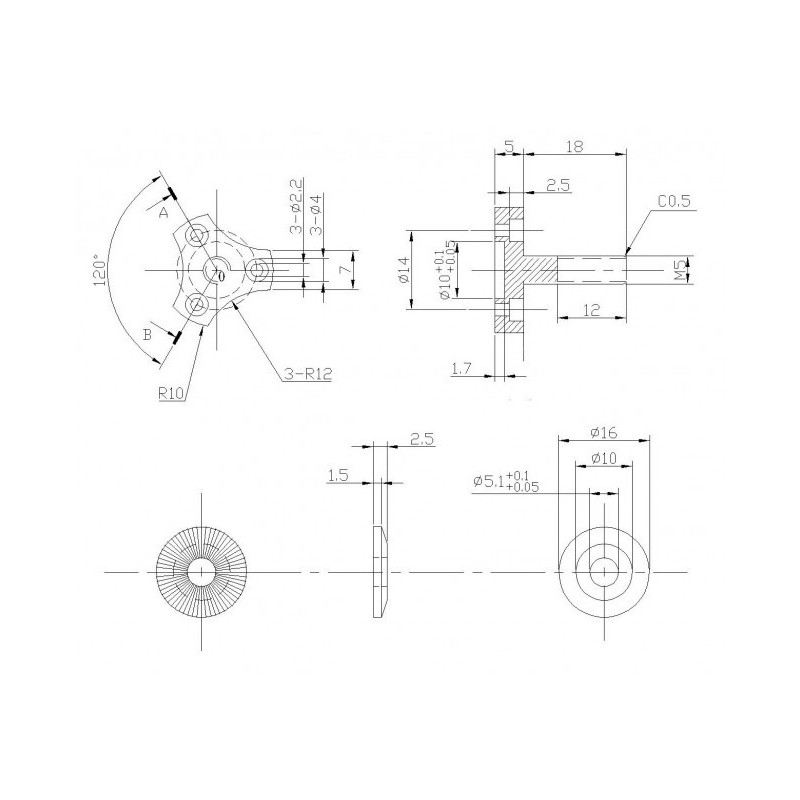 Outrunner - Brushless Motor DM2220 (71g, 1100kv, 200W) Pro-Tronik - FLASH RC