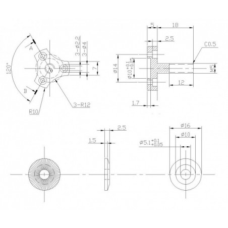 Outrunner - Motor sin escobillas DM2220 (71g, 1100kv, 200W) Pro-Tronik - FLASH RC