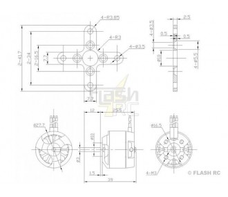 Outrunner - Brushless Motor DM2210 (43g, 1100kv, 110W) Pro-Tronik - FLASH RC 2