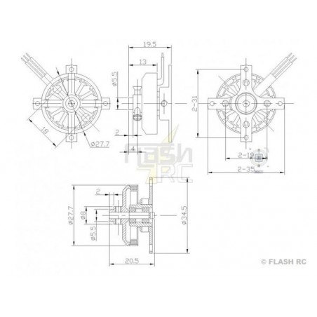 Indoor - Moteur Brushless DM2203 (18g, 2100kv, 50W) Pro-Tronik - FLASH RC