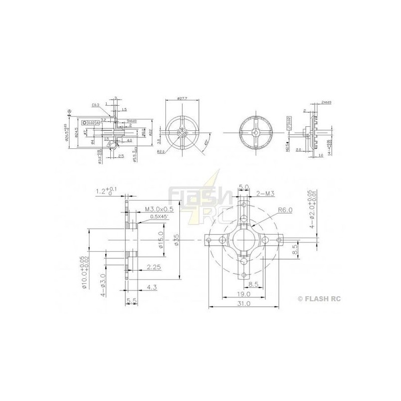Indoor - Moteur Brushless DM2203 (17g, 1600kv, 50W) Pro-Tronik - FLASH RC