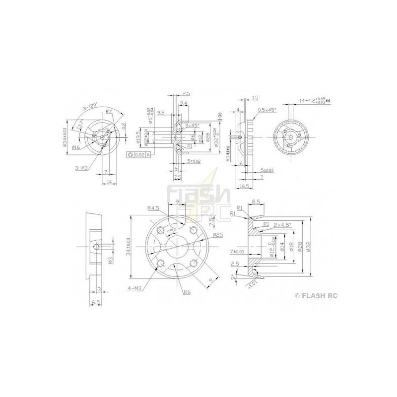 Outrunner - Brushless-Motor DM2615 (97g, 1050kv, 250W) Pro-Tronik - FLASH RC