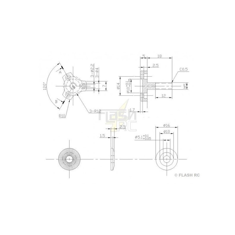 Outrunner - Brushless Motor DM2220 (71g, 1500kv, 200W) Pro-Tronik - FLASH RC