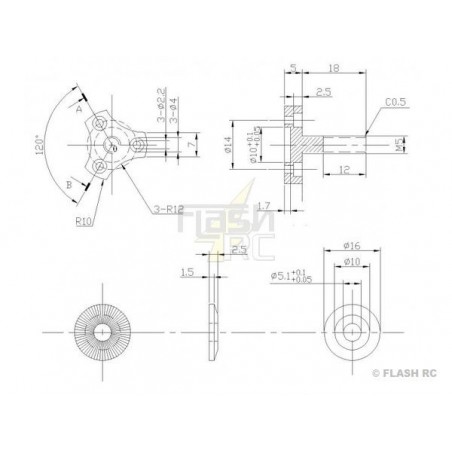Outrunner - Brushless-Motor DM2220 (71g, 1500kv, 200W) Pro-Tronik - FLASH RC