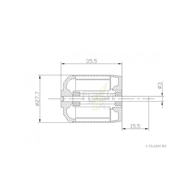 Outrunner - Brushless-Motor DM2220 (71g, 1500kv, 200W) Pro-Tronik - FLASH RC