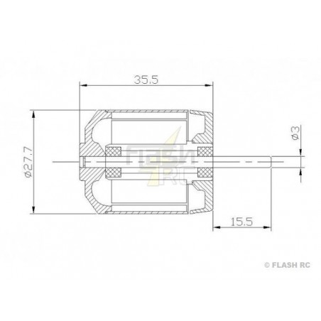 Outrunner - Brushless Motor DM2220 (71g, 1500kv, 200W) Pro-Tronik - FLASH RC