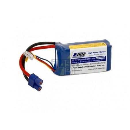 Batería E-flite lipo 3S 11,1V 1300mAh 20C con conector EC3