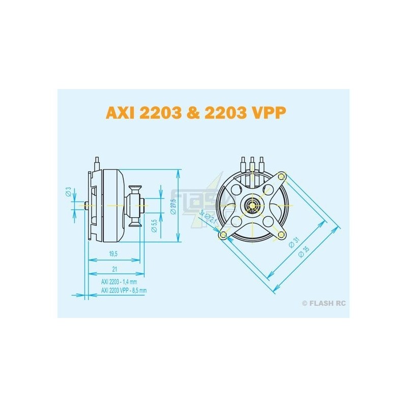 Indoor - Motore AXI 2203/52 V2 GOLD LINE (20g, 1525kv) - FLASH RC
