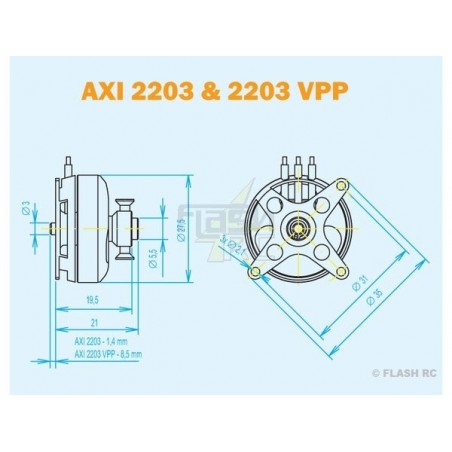 Indoor - Motore AXI 2203/52 V2 GOLD LINE (20g, 1525kv) - FLASH RC