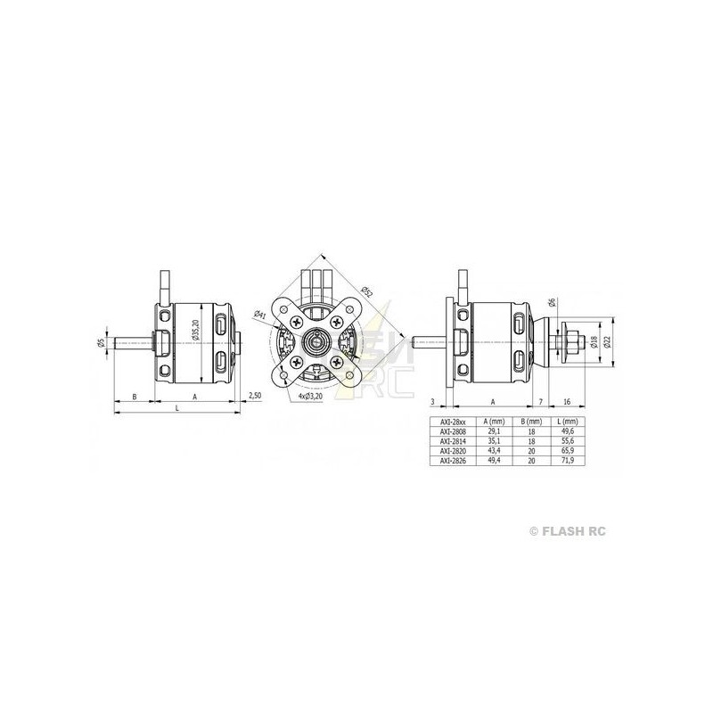 Outrunner - Motor AXI 2820/14 V2 GOLD LINE (148g, 860kv, 520W) - FLASH RC