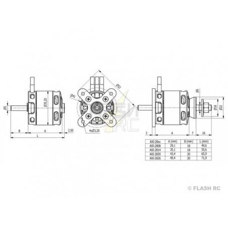 Outrunner - AXI 2820/14 V2 GOLD LINE Motor (148g, 860kv, 520W) - FLASH RC