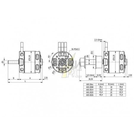 Outrunner - Moteur AXI 2826/10 V2 GOLD LINE (177g, 920kv, 740W) - FLASH RC