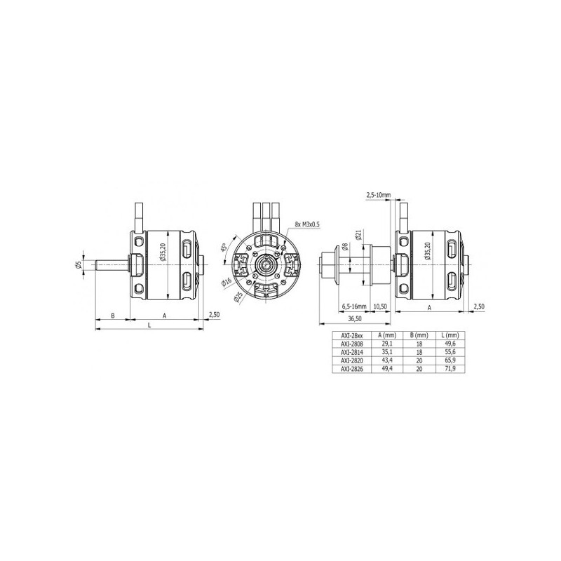 Outrunner - AXI 2826/12 V2 GOLD LINE Motor (177g, 760kv, 655W) - FLASH RC