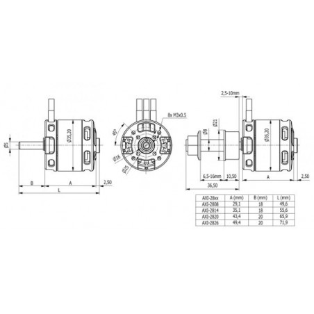 Outrunner - Motor AXI 2826/12 V2 GOLD LINE (177g, 760kv, 655W) - FLASH RC