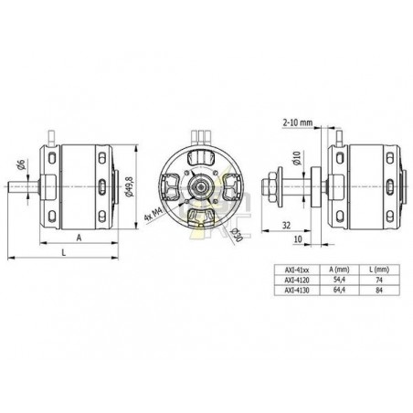 Outrunner - Moteur AXI 4120/18 V2 GOLD LINE (315g, 515kv, 1500W) - FLASH RC