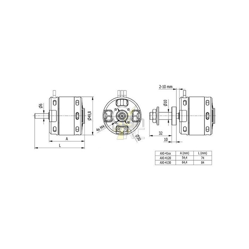 Outrunner - AXI 4130/20 V2 GOLD LINE Motor (410g, 305kv, 1650W) - FLASH RC