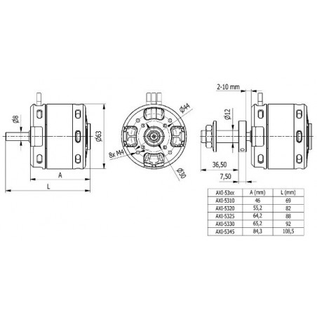 Outrunner - AXI 5320/28 V2 GOLD LINE Motor (515g, 249kv, 1600W) - FLASH RC