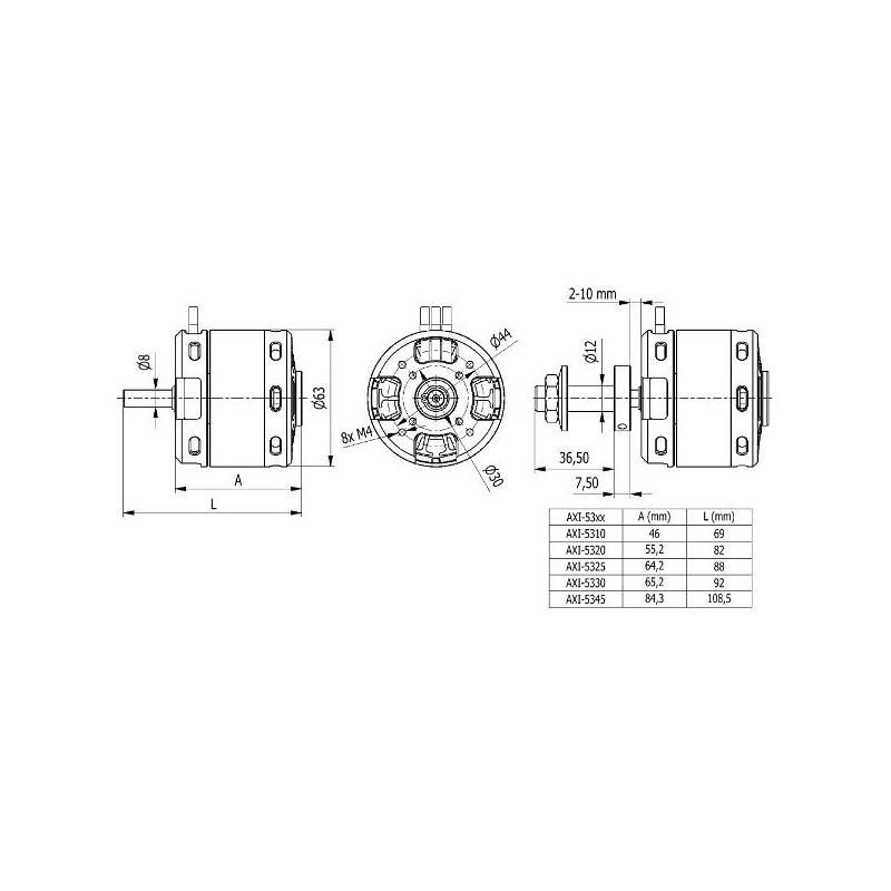 Outrunner - Motore AXI 5325/18 V2 GOLD LINE (595g, 308kv, 2440W) - FLASH RC