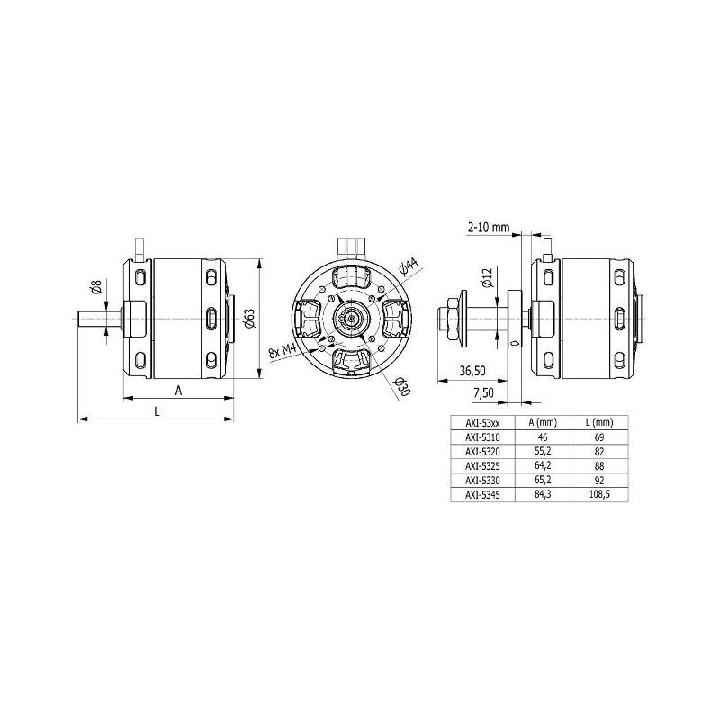 Outrunner - Motore AXI 5330/24 V2 GOLD LINE (672g, 197kv, 2220W) - FLASH RC