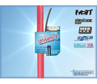 Autres modules & télémétrie - Module Unisens-E 140A / Cable silicone 4mm2 (vario, tension, RPM, etc) SM-ModeLLBAU - FLASH RC