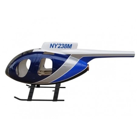 Rumpf, Zubehör Helikopter - Rumpf HUGHES 500E Polizei blau Klasse 450 - FLASH RC