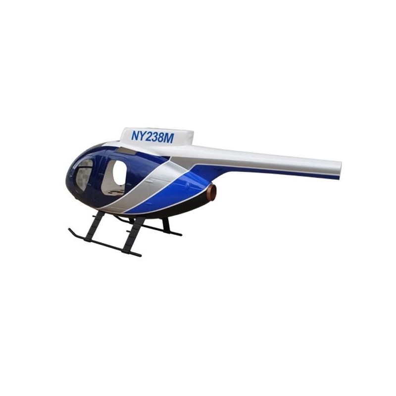 Fuselages, accessoires Hélico - Fuselage HUGHES 500E Police bleu classe 450 - FLASH RC