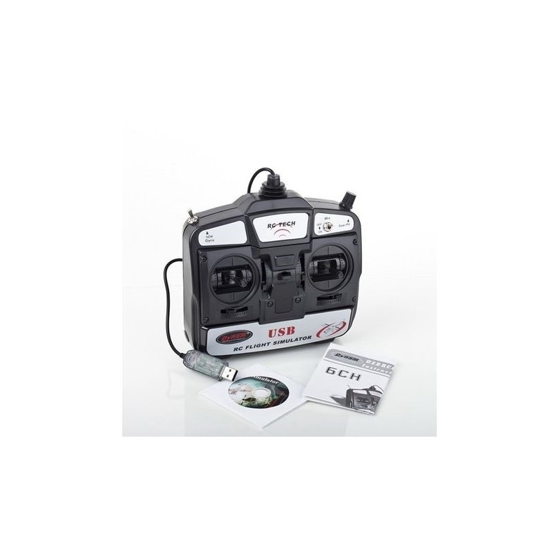 Simulateurs de vol - Manette pour simulateur de vol 6CH USB Mode 1 Dynam - FLASH RC