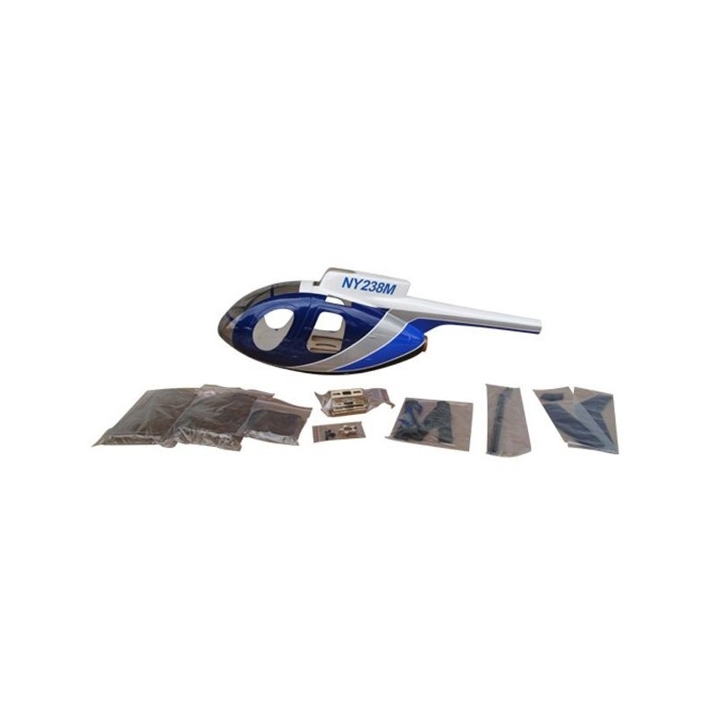 Fuselages, accessories Helicopter - Fuselage HUGHES 500E Police blue class 450 - FLASH RC