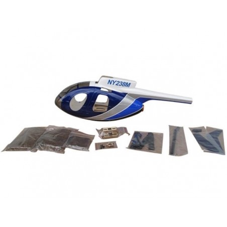 Fuselajes, accesorios Helicóptero - HUGHES 500E Police azul clase 450 fuselaje - FLASH RC