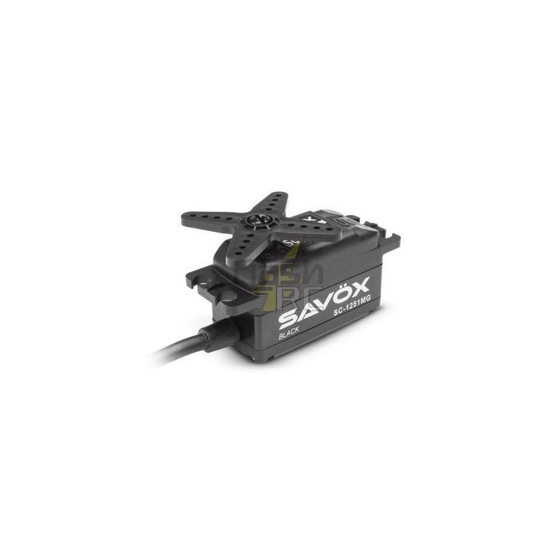 Servo numérique black edition bas profil Savox SC-1251MG (44g, 9kg.cm, 0.09s/60°) - FLASH RC