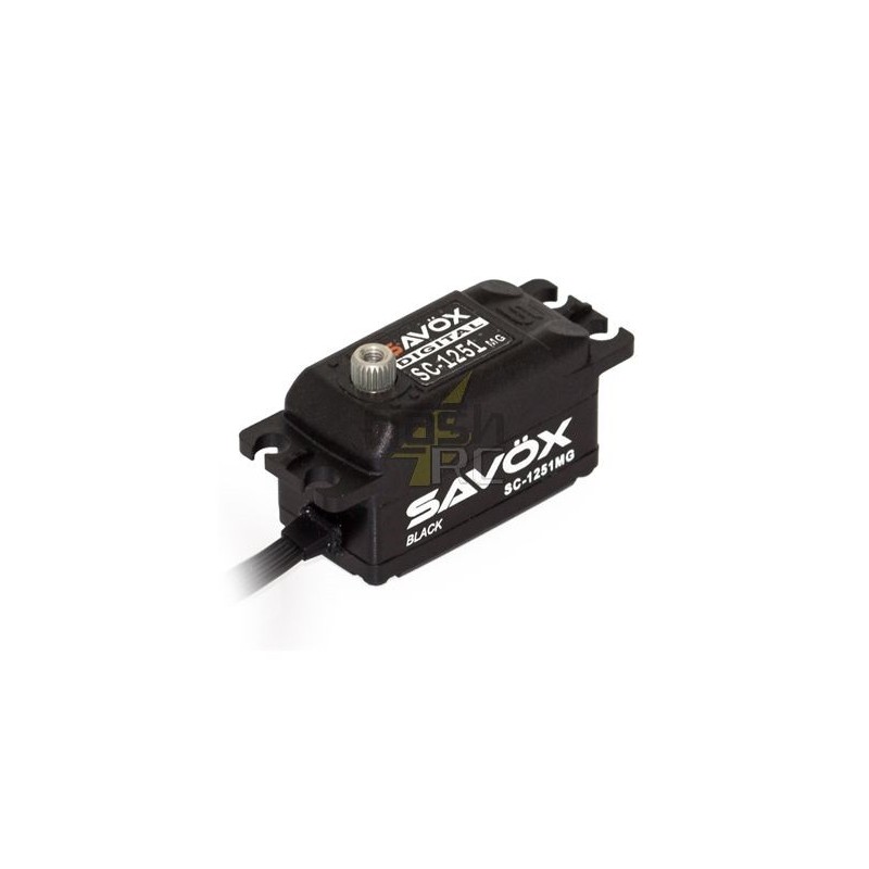 Servo numérique black edition bas profil Savox SC-1251MG (44g, 9kg.cm, 0.09s/60°) - FLASH RC