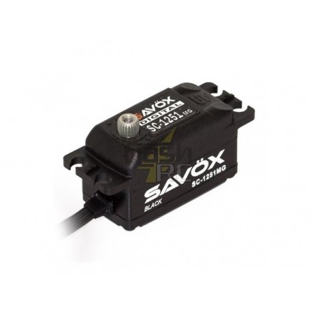Servos - Digital Servo black edition low profile Savox SC-1251MG (44g, 9kg.cm, 0.09s/60°) - FLASH RC