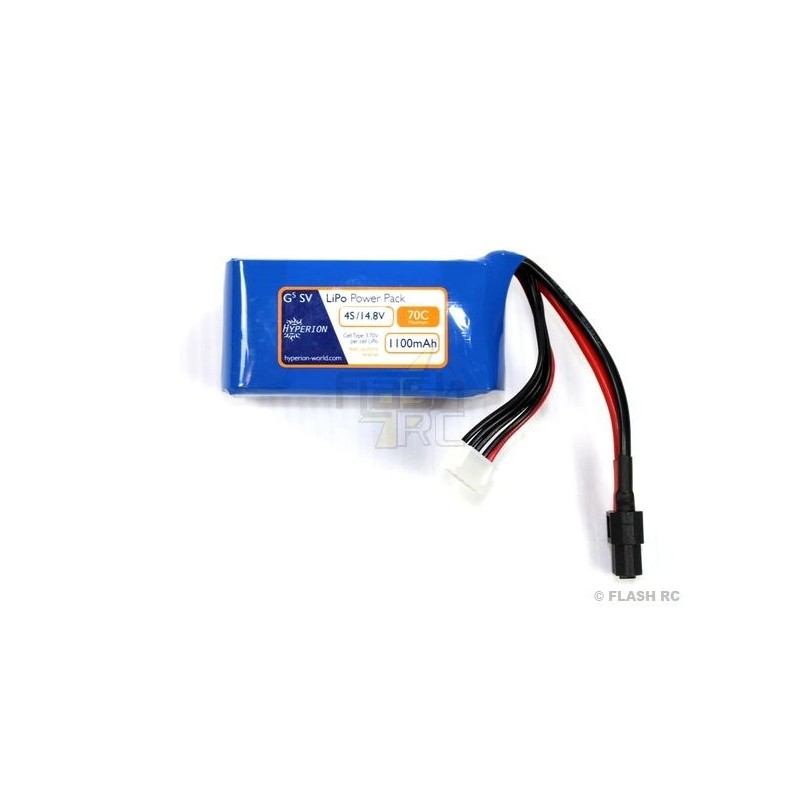 RC Aircraft propulsion batteries - Hyperion G5 SV lipo 4S 14.8V 1100mAh 70C xt60 socket - FLASH RC