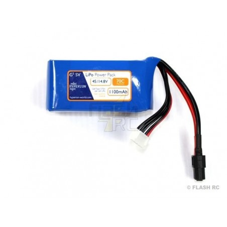 Baterías de propulsión de aviones RC - Hyperion G5 SV lipo 4S 14.8V 1100mAh 70C xt60 socket - FLASH RC
