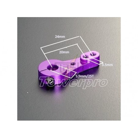 Palonnier alu Violet 24 mm Futaba - Towerpro - FLASH RC
