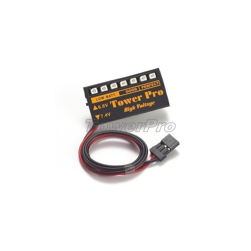 Voltímetros - LiFe/Lipo LED voltímetro a bordo (6.6V o 7.4V) Towerpro - FLASH RC