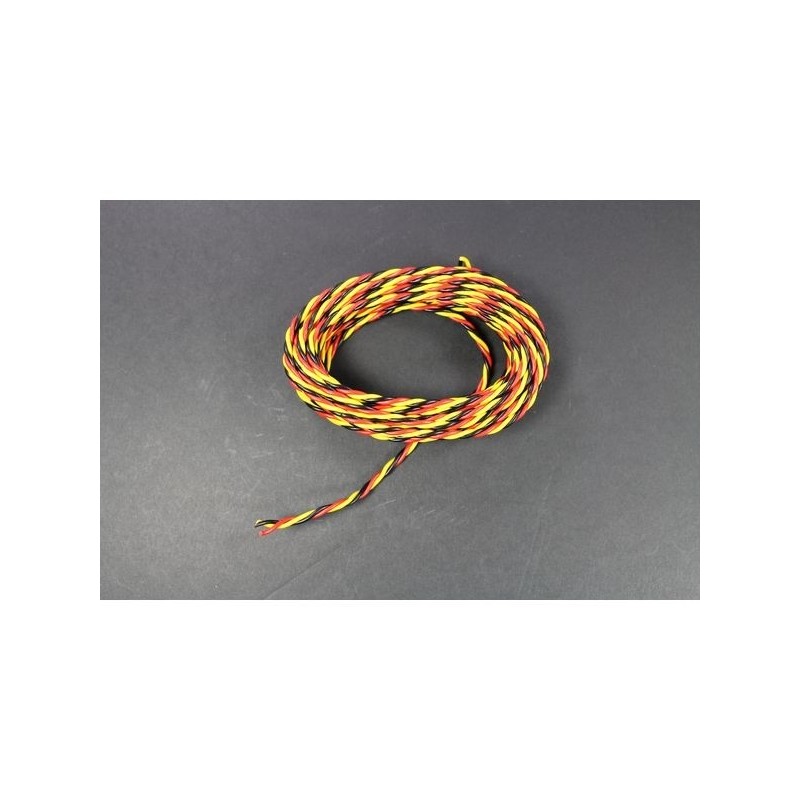 Servo cables - Servo cable 3 strands 0,25mm² twisted type Multiplex 5m Muldental - FLASH RC
