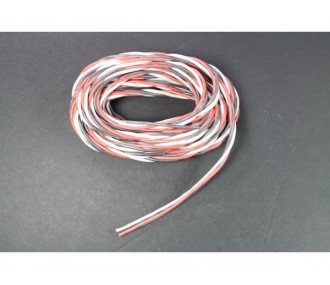 Cables servos - Cable Servo 3 brin EPAIS torsadé Futaba 0,50mm² 5m Silicone Muldental - FLASH RC