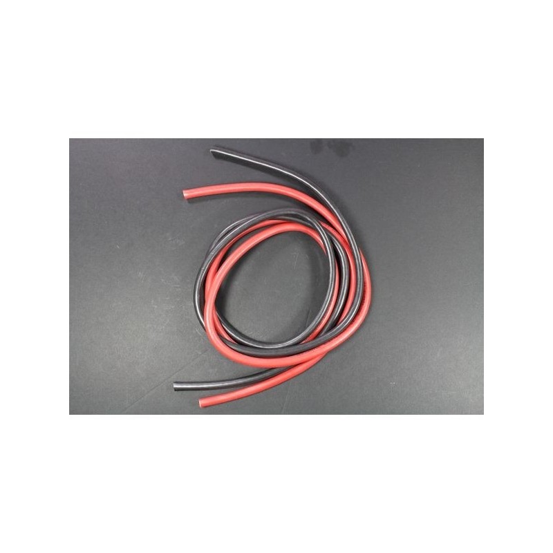 Cables pour batteries, moteurs, etc... - Cable souple silicone cuivre 10,0mm² 2x1m R+N Muldental - FLASH RC