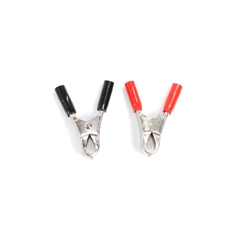 Accessoires chargeurs - Pinces crocodile 15A (2x) - pour fiches banane 4mm - FLASH RC
